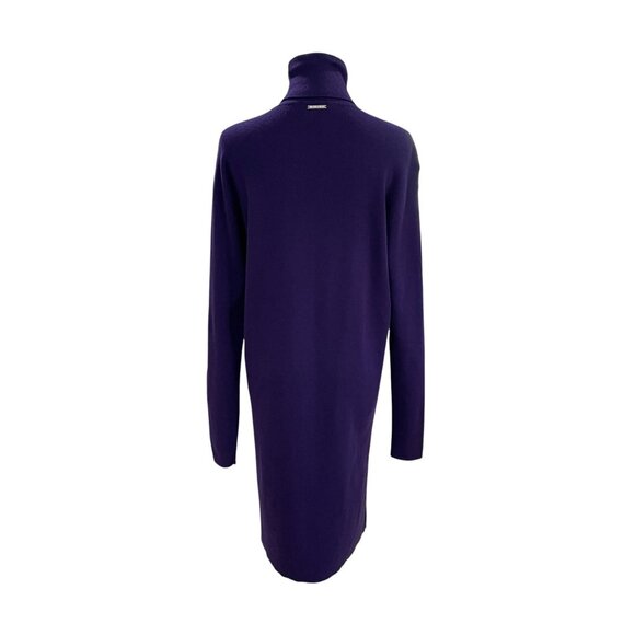 Michael Kors Oversized Sweater Dress Purple Turtleneck Cozy Fall Minimalist SZ S - Picture 7 of 9